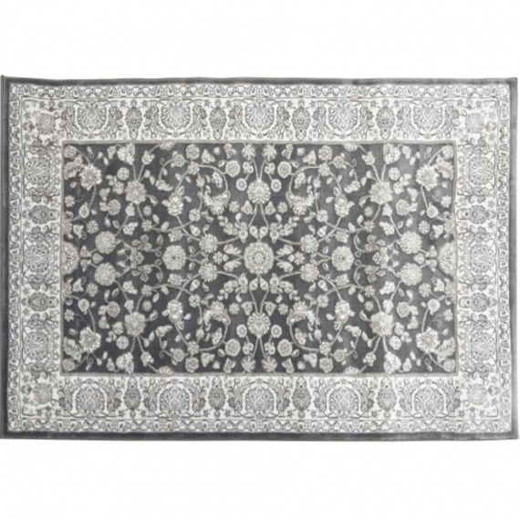 Koberec, tmavě šedá / vzor, 133x190, AZIR