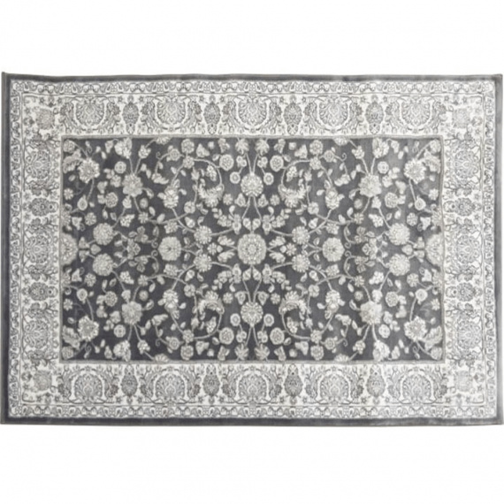 Koberec, tmavě šedá / vzor, 100x150, AZIR