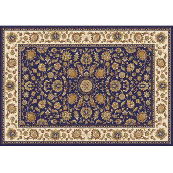 Koberec, tmavě modrá / mix barev / vzor, 133x190, KENDRA TYP 1