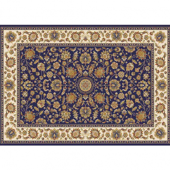 Koberec, tmavě modrá / mix barev / vzor, 100x150, KENDRA TYP 1