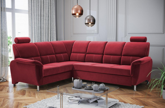 Sedací souprava L Nadia Velva 10 - vínová