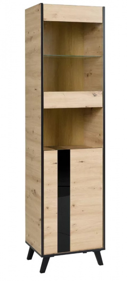 Skříň Flint R1 L dub artisan/černá