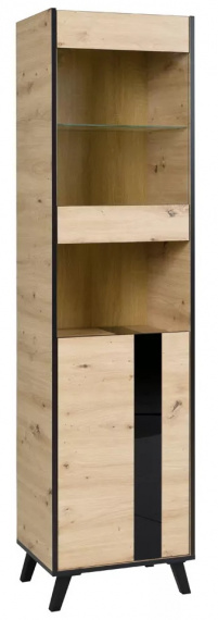 Skříň Flint R1 P dub artisan/černá