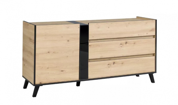 Komoda Flint R3 dub artisan/černá