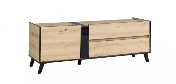 Tv stolek Flint R4 dub artisan/černá