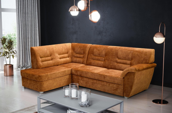 Sedací souprava L Dornia oranžovo-hnědá