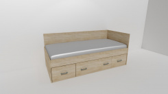 Lůžko NEMO 2 se 2 zvýš.čely / UNIVERZÁLNÍ L/P vč. laťkového roštu / úchyty JONY