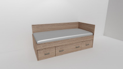 Lůžko NEMO 2 se 2 zvýš.čely / UNIVERZÁLNÍ L/P vč. laťkového roštu / úchyty JONY