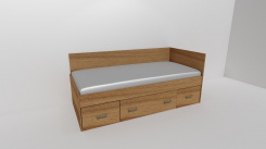 Lůžko NEMO 2 se 2 zvýš.čely / UNIVERZÁLNÍ L/P vč. laťkového roštu / úchyty JONY