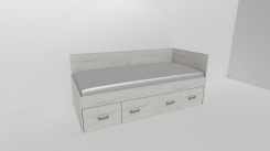 Lůžko NEMO 2 se 2 zvýš.čely / UNIVERZÁLNÍ L/P vč. laťkového roštu / úchyty JONY