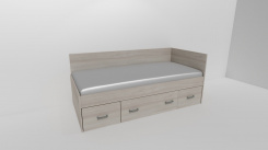 Lůžko NEMO 2 se 2 zvýš.čely / UNIVERZÁLNÍ L/P vč. laťkového roštu / úchyty JONY