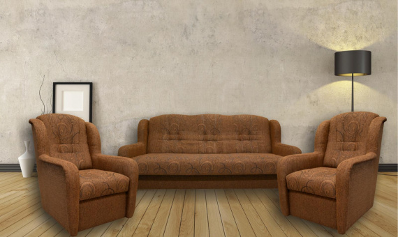 Sedací souprava Ušák 3f+1+1 Rosita hnědá DM