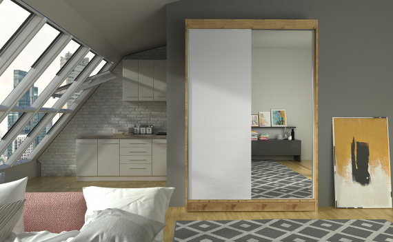 Skříň Linora I 120 artisan/bílá