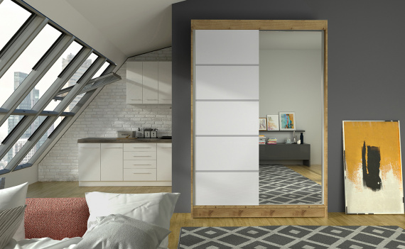 Skříň Linora III 120 artisan/bílá