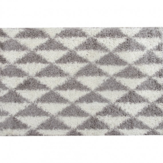 Koberec, krémově / šedá, geometrický vzor, 160x235, PIXEL