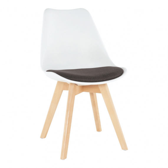 Židle, bílá/čokoládová, DAMARA