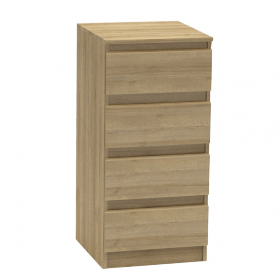 4 šuplíková komoda, dub riviera, HANY 009