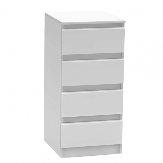 4 šuplíková komoda, bílá, HANY 009