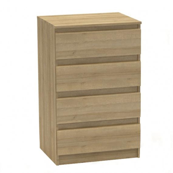 4 šuplíková komoda, dub riviera, HANY 014