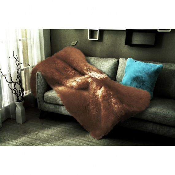 Kožešinová deka, hnědá, 150x170, Ebona TYP 3