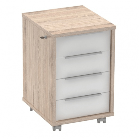 Kontejner se zámkem, san remo / bílá, RIOMA TYP 30