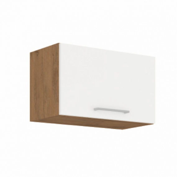 Horní skříňka, dub lancelot / bílá extra vysoký lesk HG, VEGA 60 GU-36 1F