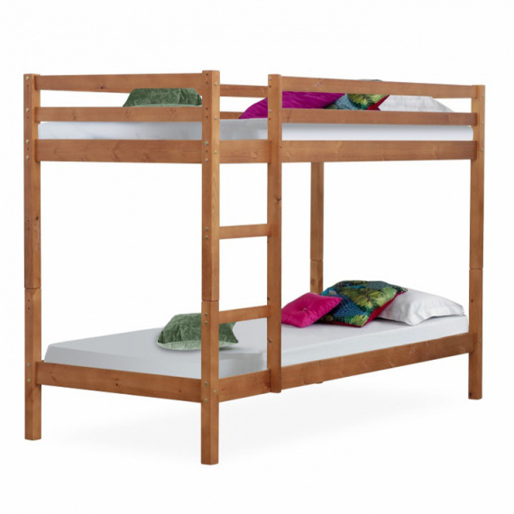 Patrová postel, borovicové dřevo světlehnědá, VERSO