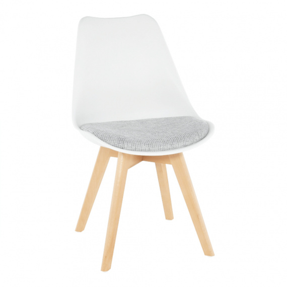 Židle, bílá / světle šedá, DAMARA