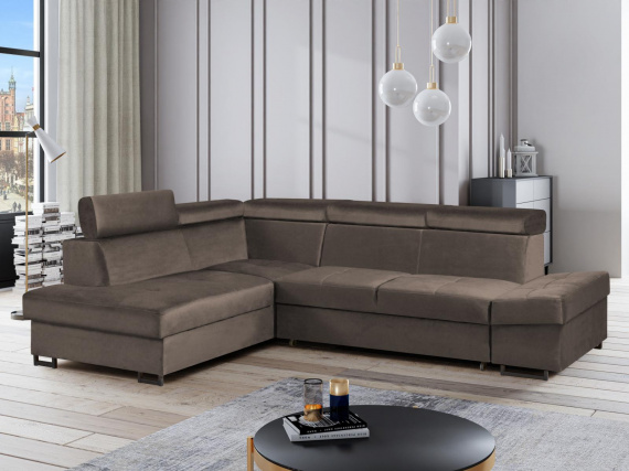 Sedací souprava Maik L hnědá