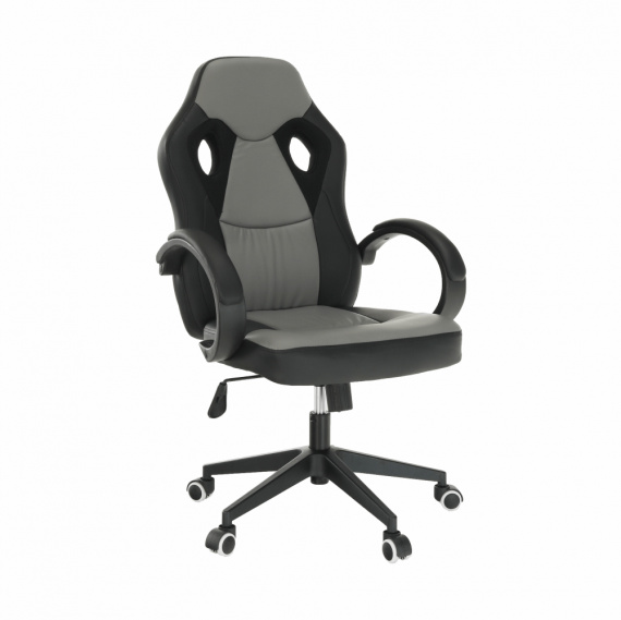 Kancelářské křeslo, ekokůže černá / šedá, LESTER NEW