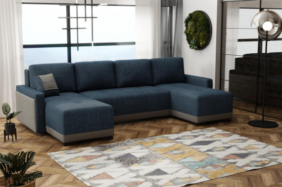 Sedací souprava Michala U modrá/šedá