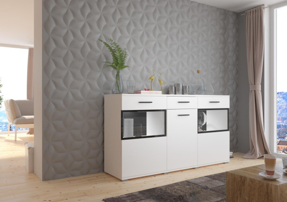 Komoda Bart bílá/černá