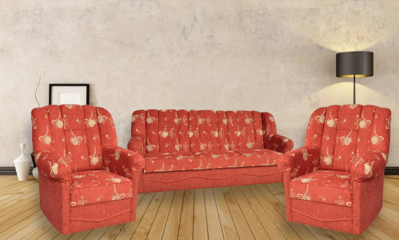 Sedací souprava Panda PO cihlová 3+1+1