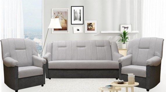 Sedací souprava Panda S 3+1+1 Alfa 17/19 sv.šedá/tm.šedá