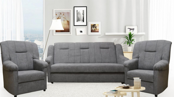 Sedací souprava Panda S 3+1+1 Alfa 19 tmavě šedá