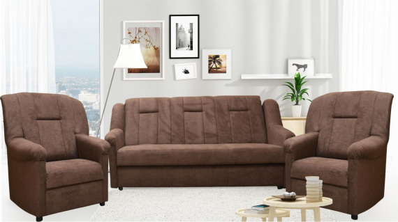 Sedací souprava Panda S 3+1+1 Alfa 08 hnědá