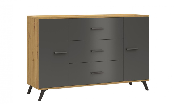 Komoda - šuplíky/dvířka Roky 10 Grafit