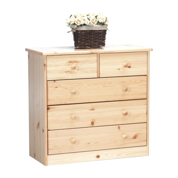 Komoda z masivu Mody 2+3S přírodní lak