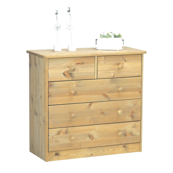 Komoda z masivu Mody 2+3S světlý lak