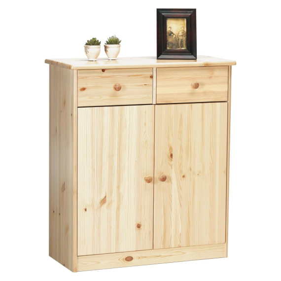 Komoda z masivu Mody 2D2S přírodní lak