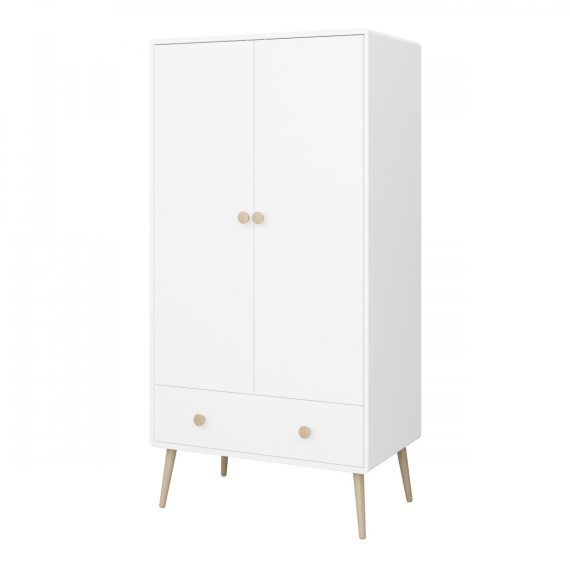 Šatní skříň Geti 2D1S bílý mat