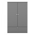 Šatní skříň Merien 2D1S šedá