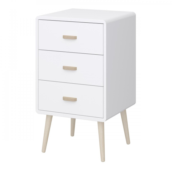 Noční stolek Miva 3S bílý mat