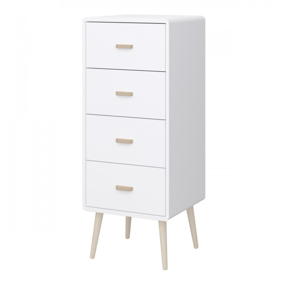 Komoda Miva úzká 4S bílý mat