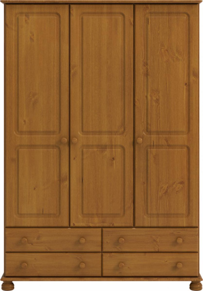 Šatní skříň Rinat 3D4S masiv hnědá