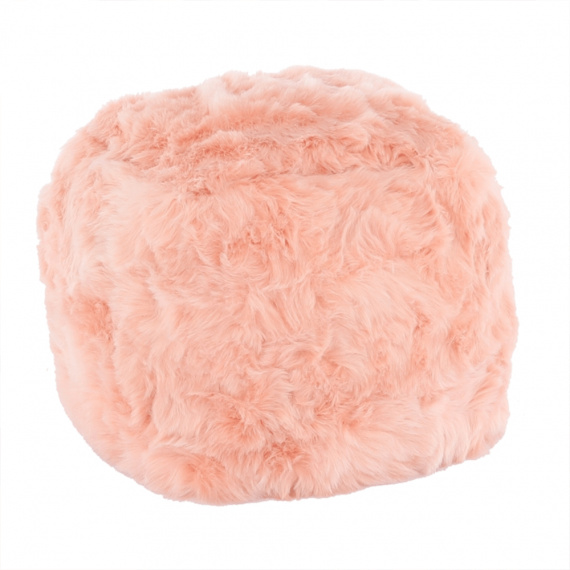 Taburet, umělá kožešina korálová, AZENE