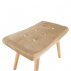 Křeslo s taburetem, béžová / buk, LAGER NEW