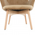 Křeslo s taburetem, béžová / buk, LAGER NEW