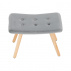 Křeslo s taburetem, šedá / buk, LAGER NEW