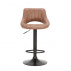 Barová židle, hnědá látka s efektem broušené kůže, LORASA
